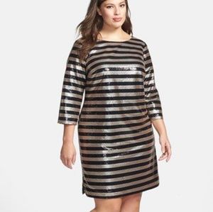 Vince Camuto striped sequin dress
